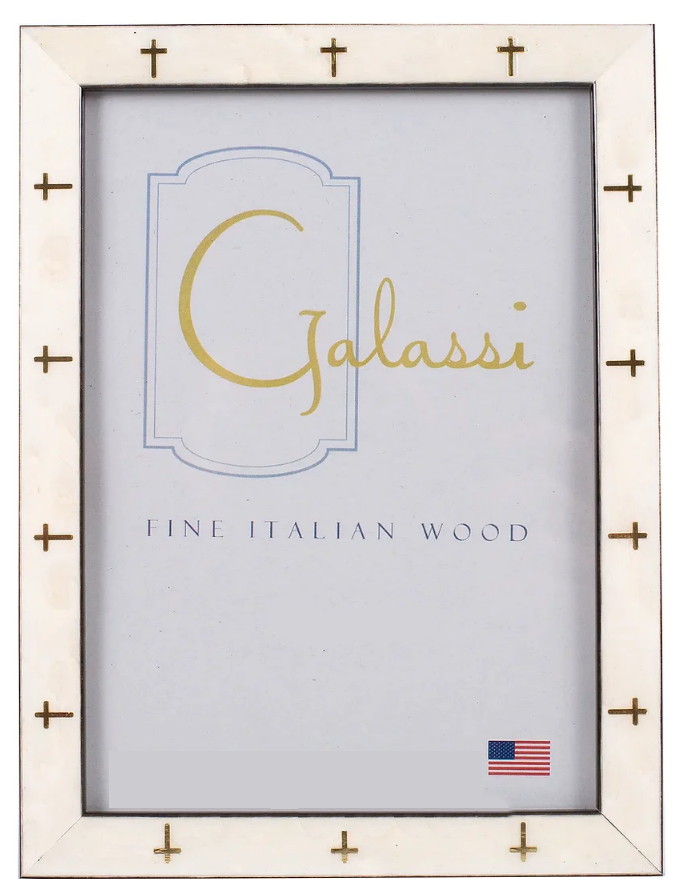 White and Gold Cross Frame - 4x6 - Findlay Rowe Designs
