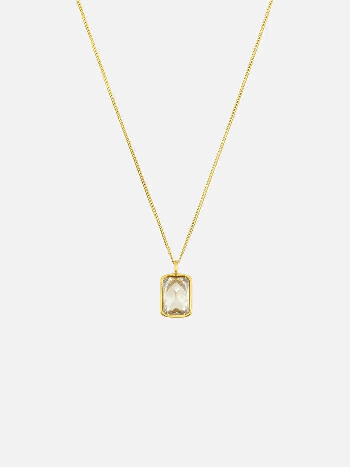 ATOLYEWOLF White Stone Neklace in Gold - Necklaces KOLYE