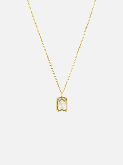 ATOLYEWOLF White Stone Neklace in Gold - Necklaces KOLYE