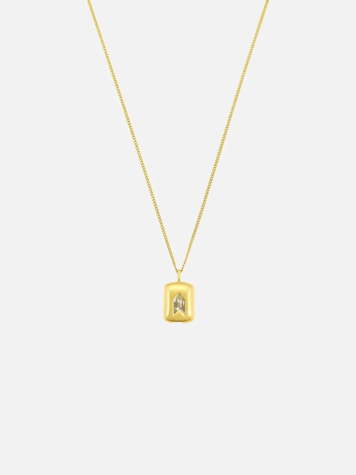 ATOLYEWOLF White Stone Neklace in Gold - Necklaces KOLYE