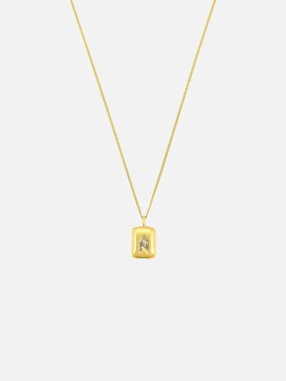 ATOLYEWOLF White Stone Neklace in Gold - Necklaces KOLYE