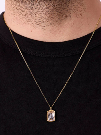 ATOLYEWOLF White Stone Neklace in Gold - Necklaces KOLYE