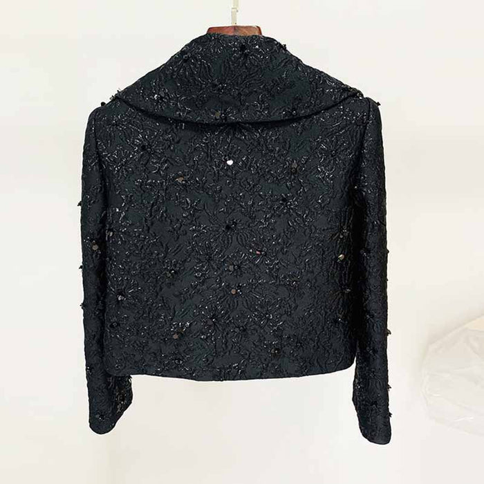 Women's Black Tweed Mini Dress,Coat
