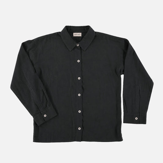 Women's Cotton Camelia Shirt - Pirate Black