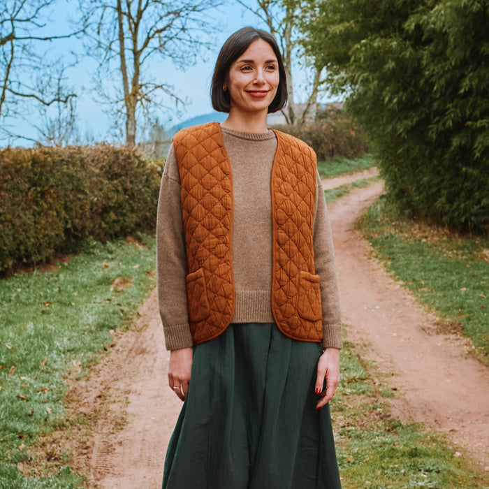 Women's Cotton Quilted Cercis Vest - Monks Robe