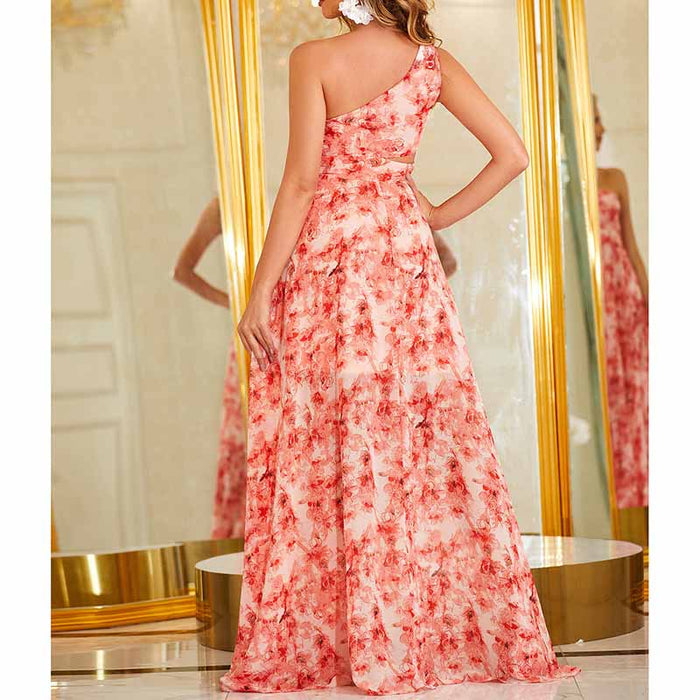 Womens Floral-Printed Summer Party Maxi Dress