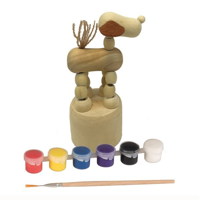 Wooden Push-up Dog Paint Kit