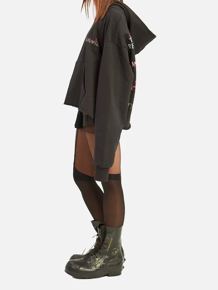 QUITEOFTEN Wounded Change Hoodie - Black - SWEATSHIRT