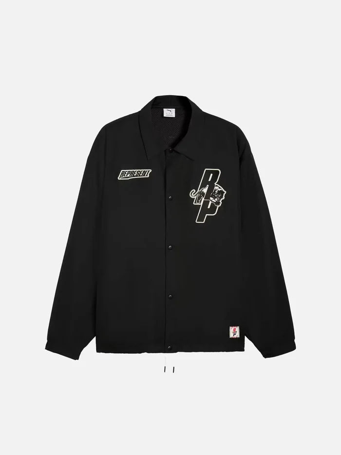 PUMA Puma x Represent Hoops Coach Jacket - Black - Sport Jackets CEKET