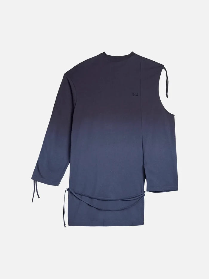 Y-3 Y-3 Dip Dye Cinched Drape T-Shirt - Black - T-Shirts T-SHIRT