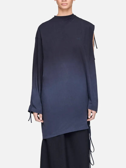 Y-3 Y-3 Dip Dye Cinched Drape T-Shirt - Black - T-Shirts T-SHIRT