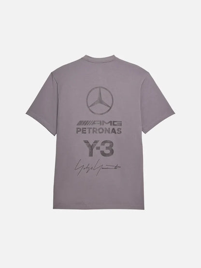 Y-3 Y-3 x F1 Mercedes Engineered Logo SS Tee - Granite - T-Shirts T-SHIRT