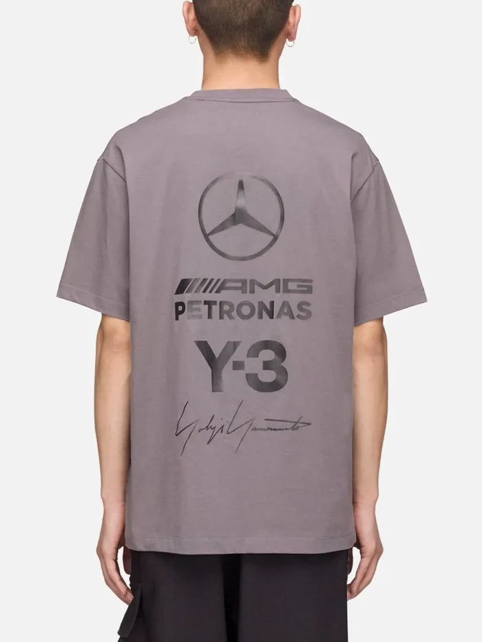 Y-3 Y-3 x F1 Mercedes Engineered Logo SS Tee - Granite - T-Shirts T-SHIRT