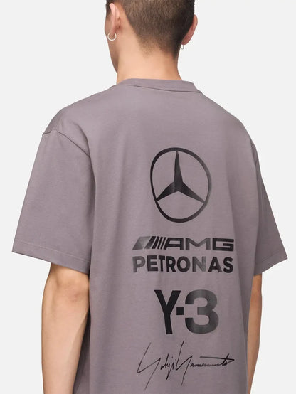 Y-3 Y-3 x F1 Mercedes Engineered Logo SS Tee - Granite - T-Shirts T-SHIRT