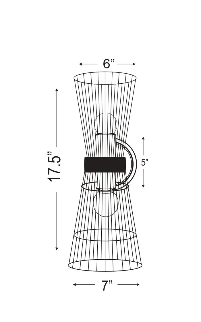 Wall Sconce Z-Lite 6015-2S-MB Matte Black Alito 2 Light Wall Sconce Z-Lite