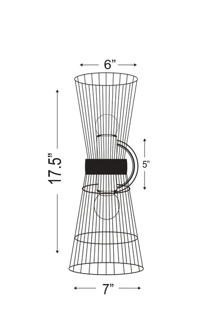 Wall Sconce Z-Lite 6015-2S-MB Matte Black Alito 2 Light Wall Sconce Z-Lite