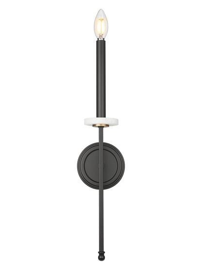 Wall Sconce Z-Lite 6100-1S-MB Matte Black+mordern Gold Gaultier 1 Light Wall Sconce Z-Lite