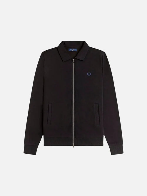 FRED PERRY Zip Through Collared Sweatshirt - Black - Sweatshirts CEKET