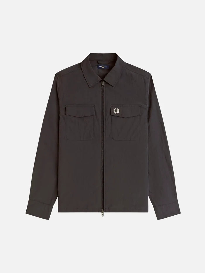 FRED PERRY Zip Through Overshirt - Anchor Grey - Overshirts CEKET