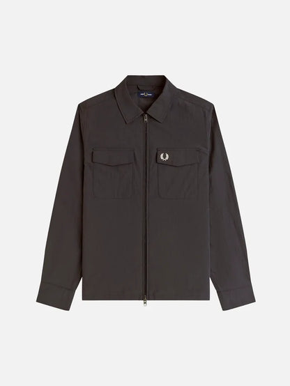 FRED PERRY Zip Through Overshirt - Anchor Grey - Overshirts CEKET