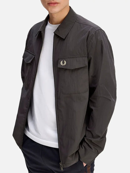 FRED PERRY Zip Through Overshirt - Anchor Grey - Overshirts CEKET